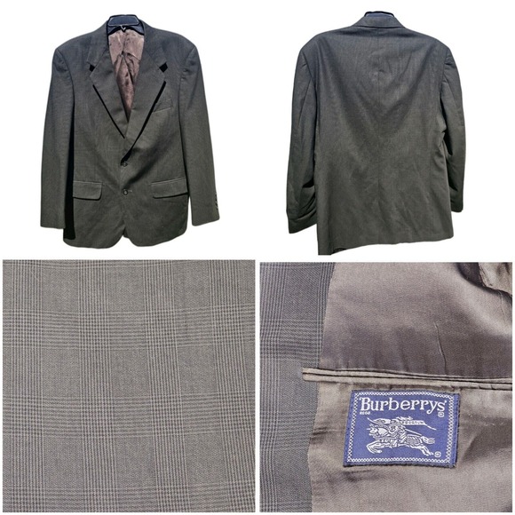 Burberry Other - Burberrys Blazer Sport Coat Jacket Glen Check Wool Brown Black No Size Tag 42